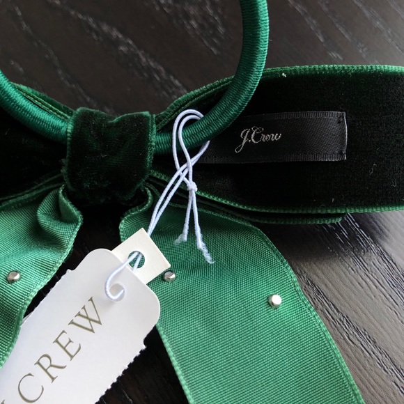 J. Crew Velvet bow hair tie with pearls - Picture 3 of 5